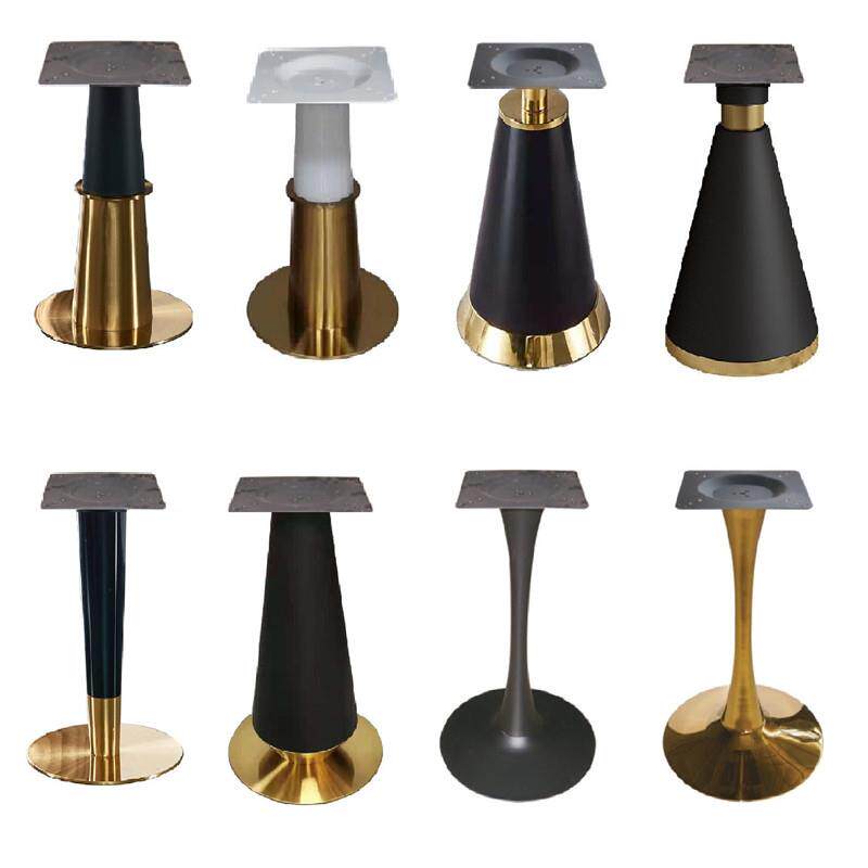 支撑腿钛合金桌腿金色郁金香圆形轻奢餐桌不锈钢腿圆底座腿金属支