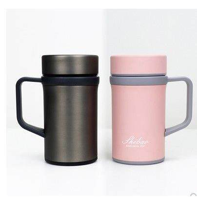 香港世宝骨瓷保温杯500ml桌面大容量可携式商务茶杯保温水杯带把