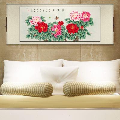 牡丹花开富贵国画新中式卧室卷轴挂画客厅装饰画餐厅书房墙壁画图片