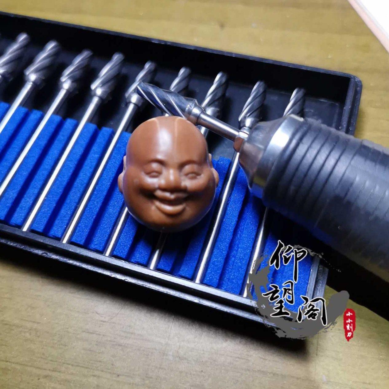 2.35钨钢圆头伞刀橄榄核木雕刻刀牙机打胚修型刀头仰望阁小小刻刀