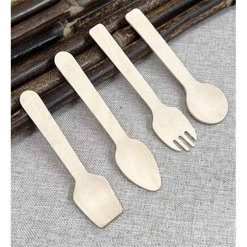一次性木勺木质刀叉勺冰淇淋勺子叉子甜品日式勺环保餐具单独包装