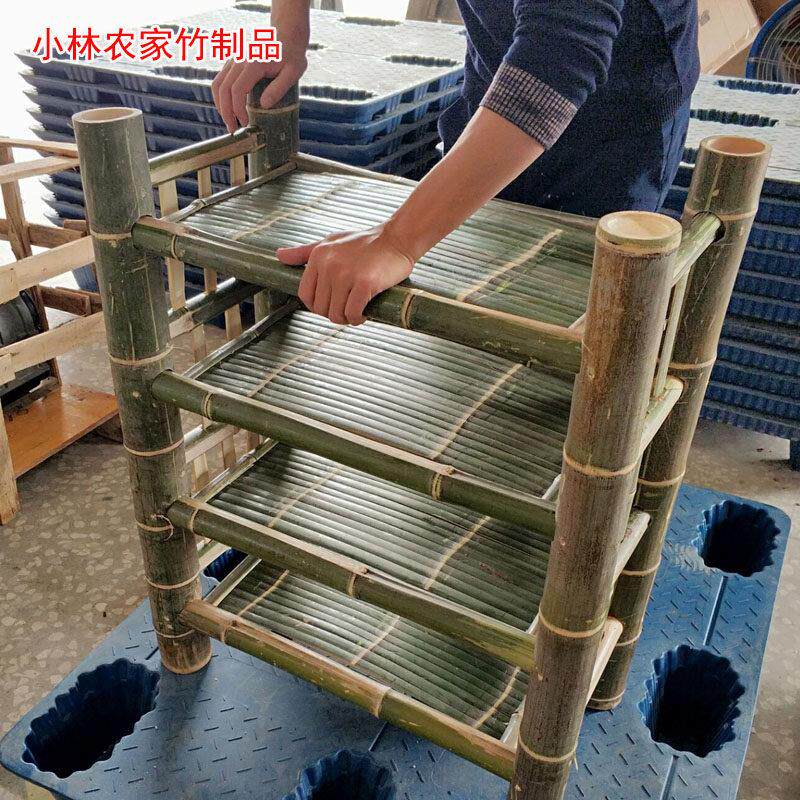 竹制鞋架多层简易防尘家用复古小鞋柜实木多功能怀旧储物架竹子