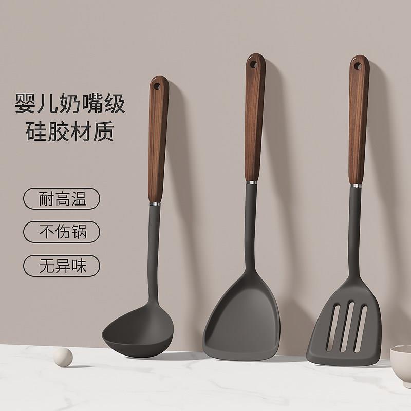 矽胶锅铲不沾锅专用锅铲家用耐高温炒菜铲子炒汤勺食品级厨具套组