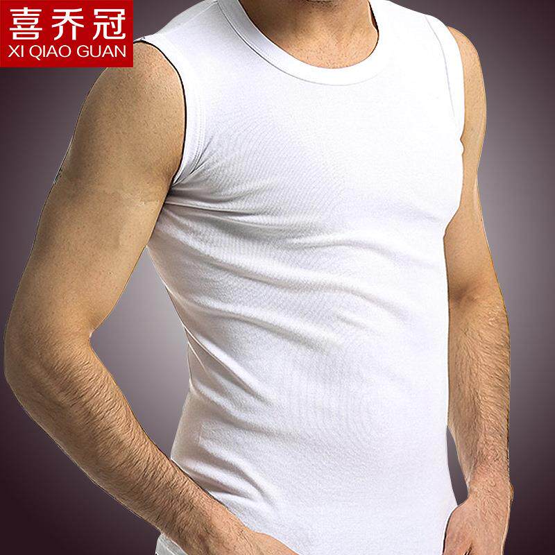 直销新款春夏季男士背心纯棉宽肩打底跨栏V领运动无袖男式背心韩
