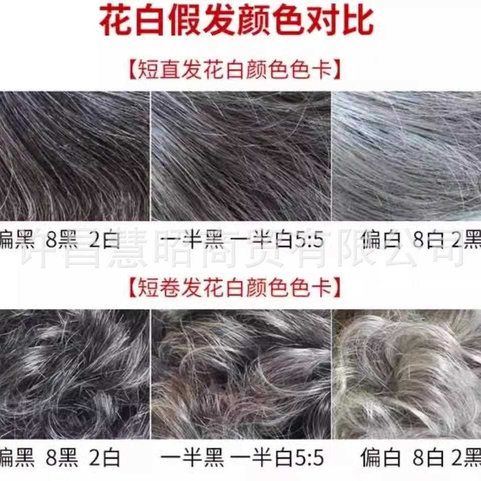 新款直销花白整顶头套花白假发老爷爷头套男士假发白发短发假发套