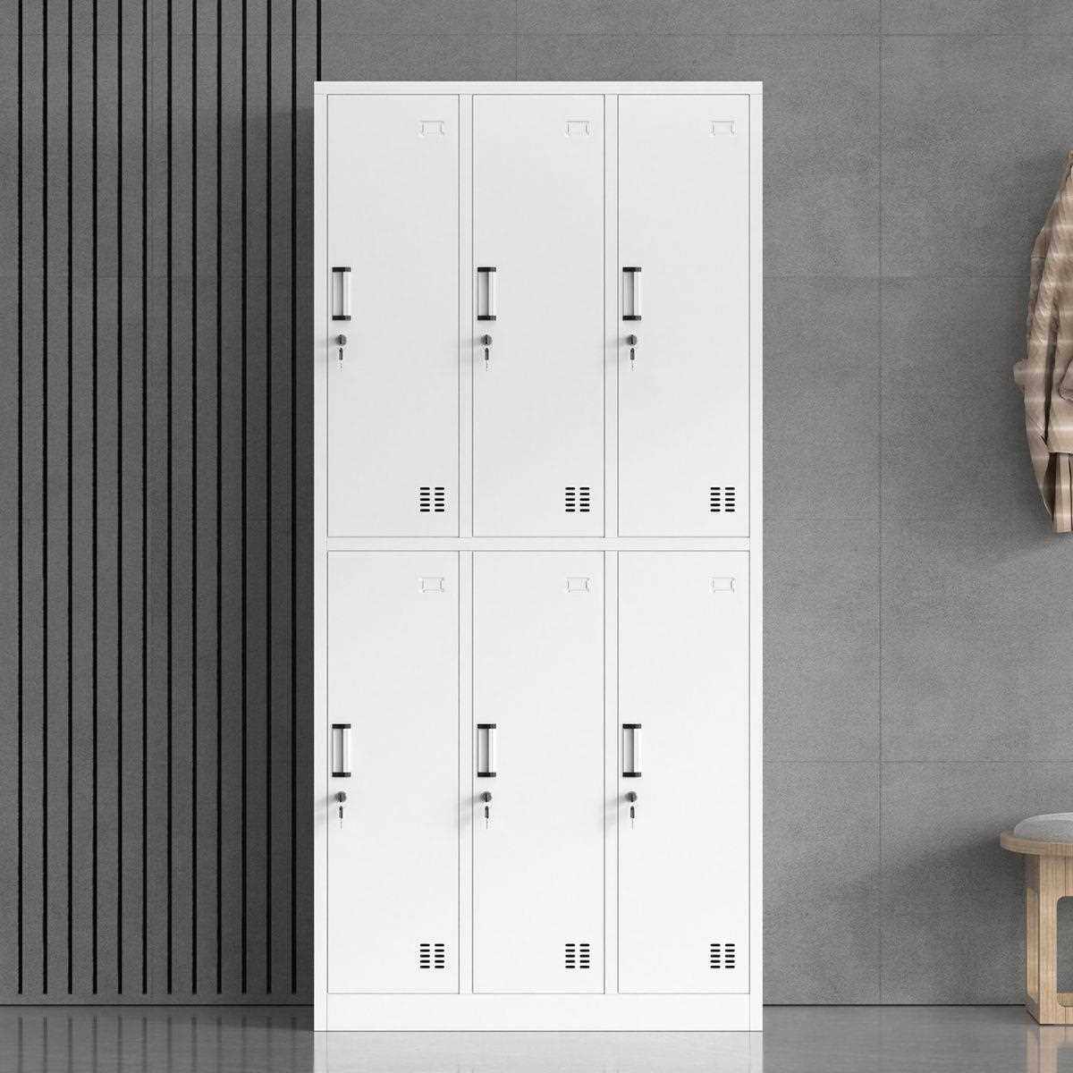 直销新款钢制员工六门更衣柜4门储物柜带锁工厂鞋柜宿舍换衣柜6门