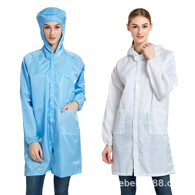 直销新款防静电服白大褂无尘服电子无尘车间食品服工作衣防尘服静