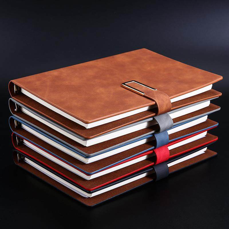 直销新款商务办公A5笔记本定制小批量会议记录U型PU软皮磁扣活页