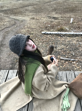 Joeyoo秋冬新款高级感双面毛呢外套女中长款加厚巨好看羊毛大衣潮