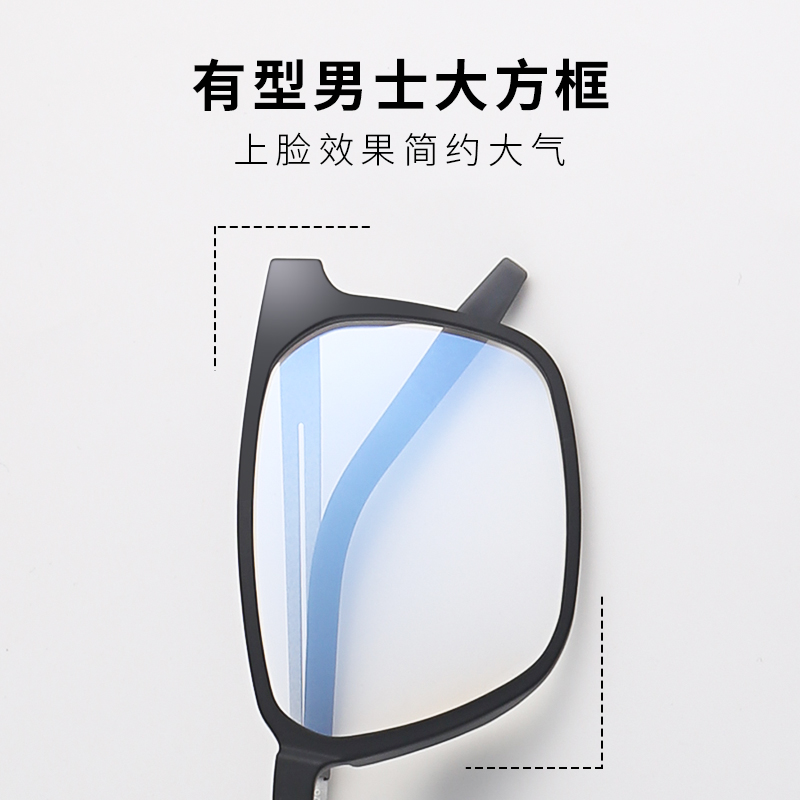 大脸眼镜框男潮加宽超大宽脸镜框超轻纯钛全框黑色方框近视眼镜男