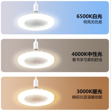 灯泡e27螺口创意吸吊两用型小型吊扇灯吸顶阳台灯LED遥控风扇灯