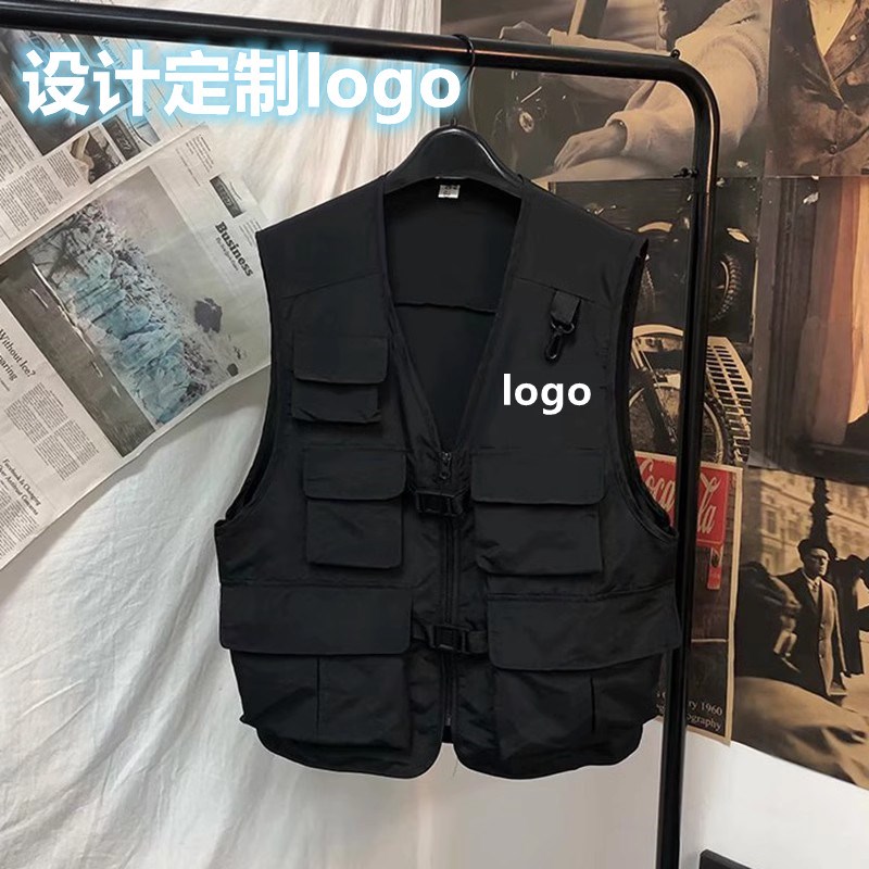 可印字马甲定制印字logo多口袋工装背心diy记者摄影师工作服班服