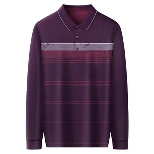 长袖 polo衫 春季 t恤男带领簿款 上衣 秋季 父亲中老年爸爸春秋装