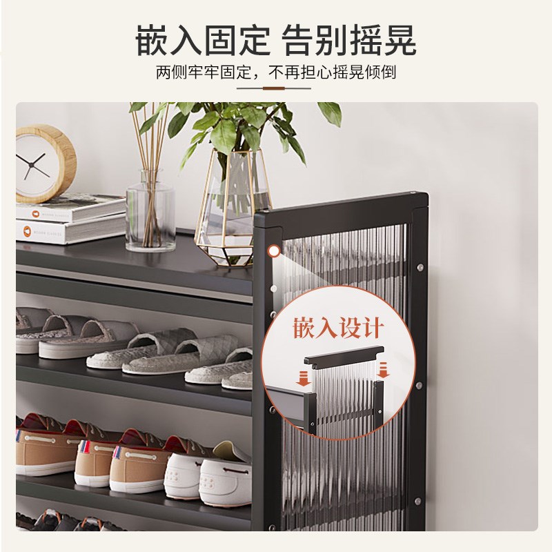 可折叠免安装鞋架家用门口收纳鞋柜子多层防尘简易落地楼道置物窄