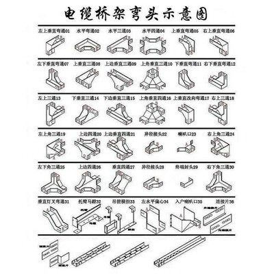 鸿升电缆桥架多种规格防火桥架线槽弯头电线桥架配V件国标镀锌桥