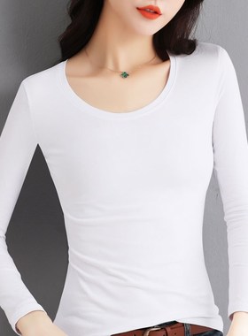 打底衫女长袖2i024年新款修身t恤黑色内搭薄款秋衣紧身白上衣