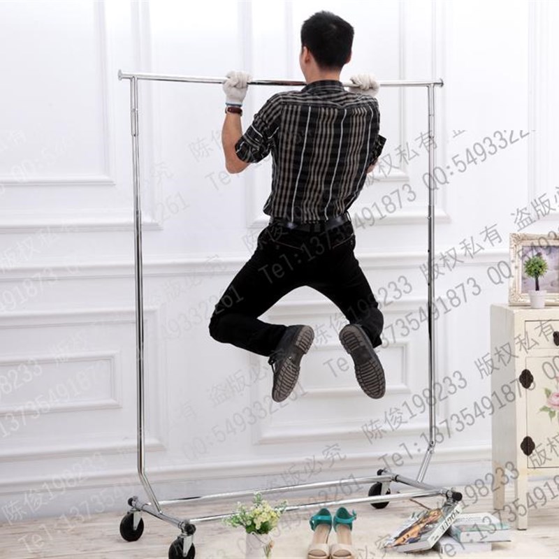 服装店挂衣架龙门架不锈s钢落地架衣服货架展示架伸缩陈列架子新