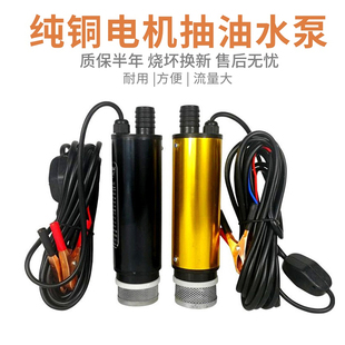 加油 纯铜电机抽柴油泵 12V24伏220小型F水泵 电动抽子 抽油神器