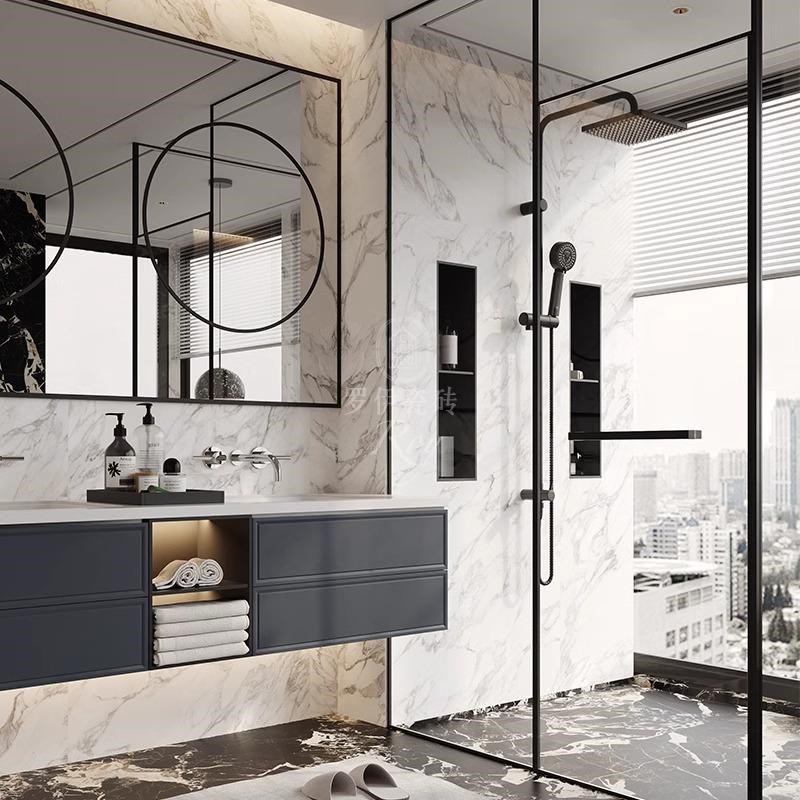 细花鱼肚白亮光新款砖纹瓷砖别墅客厅厨房卫生间墙砖酒店浴室地砖