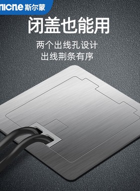 灰色地插座不锈钢地板插隐藏式防水地面插座电脑隐形网络纯平地插