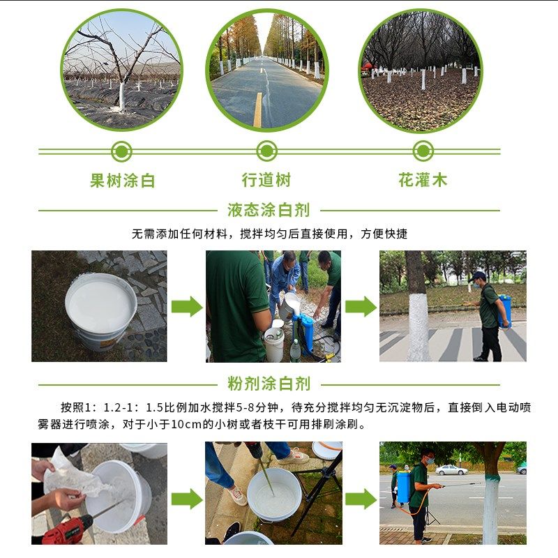 上景征涂树干涂白剂园林果树液态涂白剂防虫防病防寒涂白剂糊涂