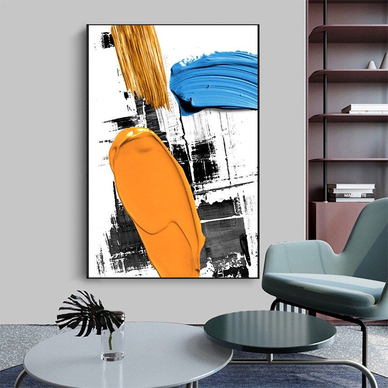 沙发背景墙装饰画彩色高级感肌理落地画大幅抽象挂画入户玄关壁画