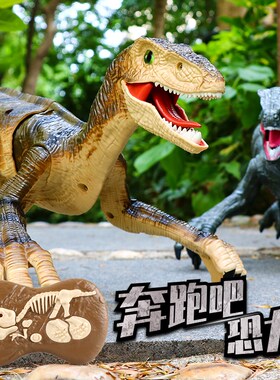 儿童恐龙玩具男孩仿真p电动遥控6会走路10大号礼物8喷火动物迅猛