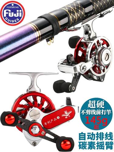 前打竿斩浪鱼竿超轻不剪线碳素长节超硬定位竿蚁王自动排线轮套装