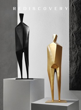 简约现代抽象人物雕塑落地摆件样板房间售楼处酒店展厅艺术装饰品