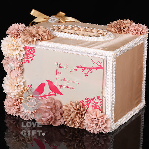 新款婚庆礼金箱道具 婚礼签到台布置摆件 婚礼宴会摆件厂家