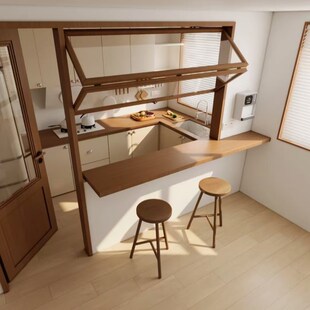 实木上下折叠窗定制室内网红咖啡店左右推拉门窗原木风窗户橱窗