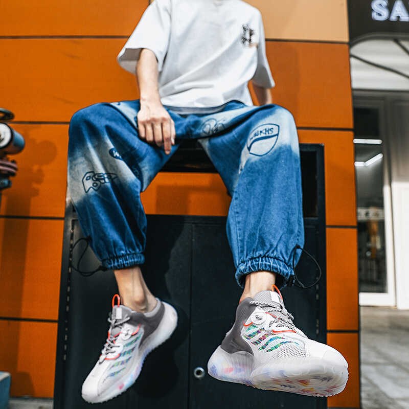 包头半拖鞋男2024夏季网面厚底增高透气男鞋懒人一脚蹬无后跟凉鞋