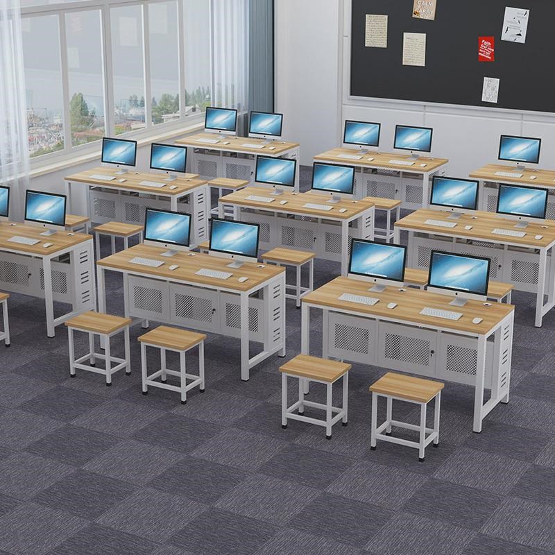 学校钢制微机房电脑桌机房电脑桌桌椅双人三人多媒体微机室培训桌