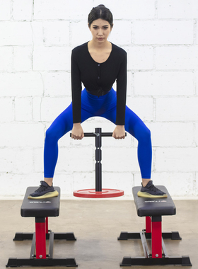 T型壶铃把手相扑深蹲板凳深蹲双臂壶铃钟摆持壶深蹲臀部核心力量