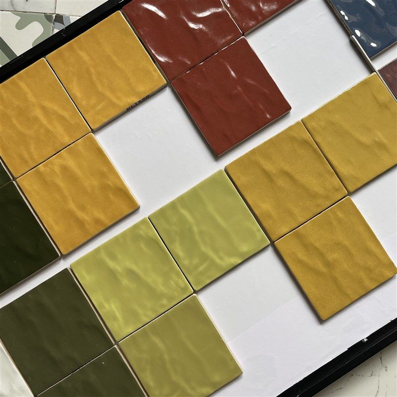 陶土手工砖132X132磨具面亮面珍珠釉小方砖厨卫餐饮网红店背景墙