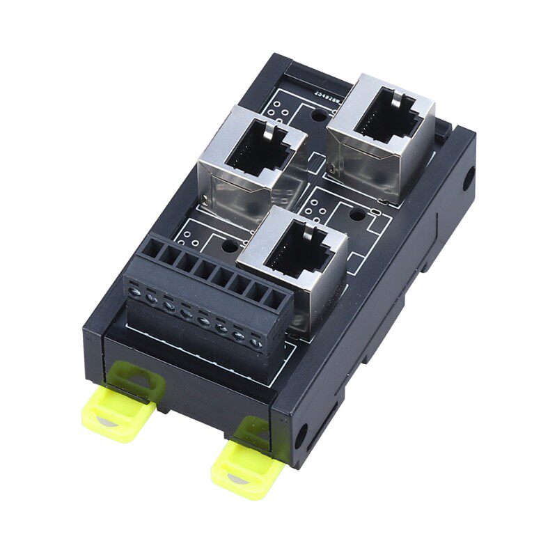 RJ45网口转端子台8pin接线端子水晶头RJ45插座转接板以太网集线器