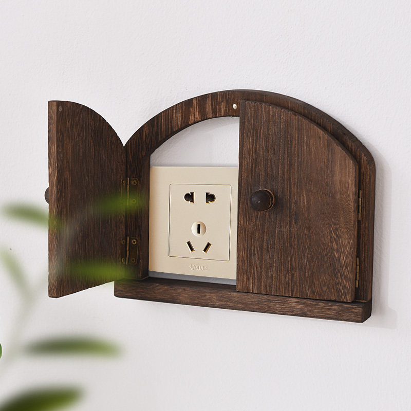 开关贴墙贴保护套家用插座面板装饰框遮挡遮丑空调口免打孔双开门