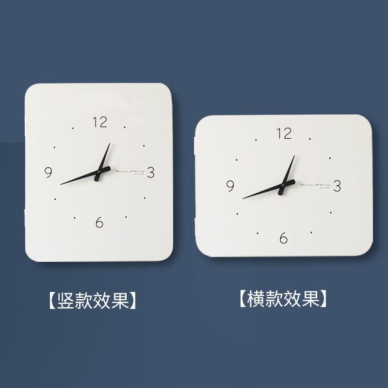 速发电表箱装饰画带钟表竖款简约挂钟电闸配O电盒遮挡电箱时钟免