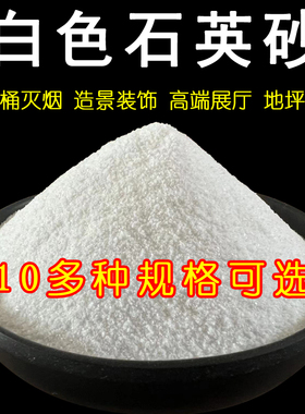 50斤白色石英砂4080120B目纯白沙子颗粒庭院造景装饰酒店灭烟沙