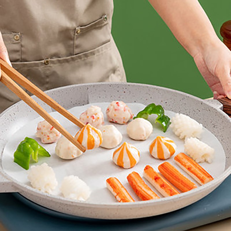 HN6R烧烤烤肉纸烤盘圆形家A用烘焙吸油纸锡纸空气炸锅纸垫手抓