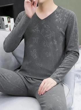 幸辉鞋服店德绒j保暖套Paq装男士内衣无痕V领紧身冬U季发热秋衣秋