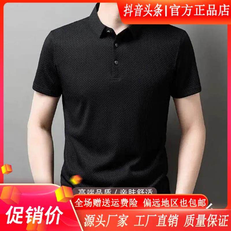 北嘉服饰轻奢时尚男翻领POLO衫休闲短袖T恤爸爸夏季轻薄透气速干