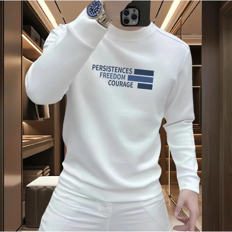 鑫和服饰百货秋冬新款时尚X男士百搭P印花字母卫衣修身圆领长袖上