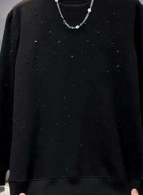 特琪轻奢服饰满天星卫衣欧货T烫钻圆r领F打D底衫长q袖t恤i男秋卫