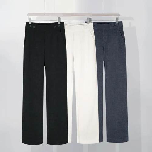 廷侯轻奢男装秋冬新款男士休闲裤宽松显瘦百搭时r尚高腰垂感直筒