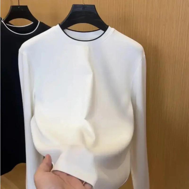 FC服饰轻奢男士极简长袖T恤秋冬男士K打底衫圆领时尚百搭商务休