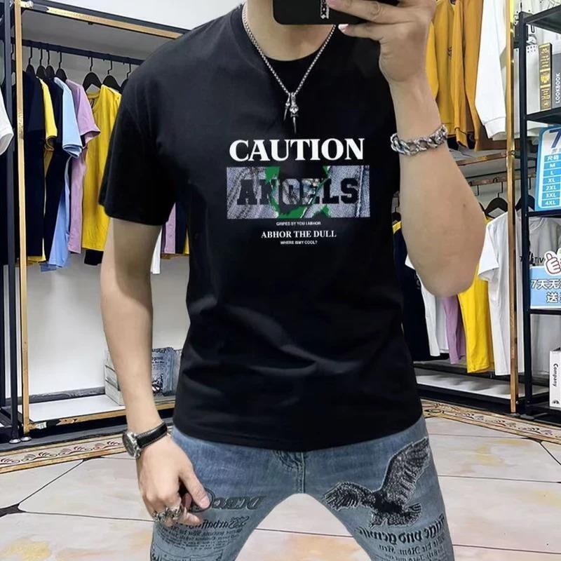 贝才新服饰百货21短袖t恤男夏潮流时尚印花半袖衣服品质男装圆领T