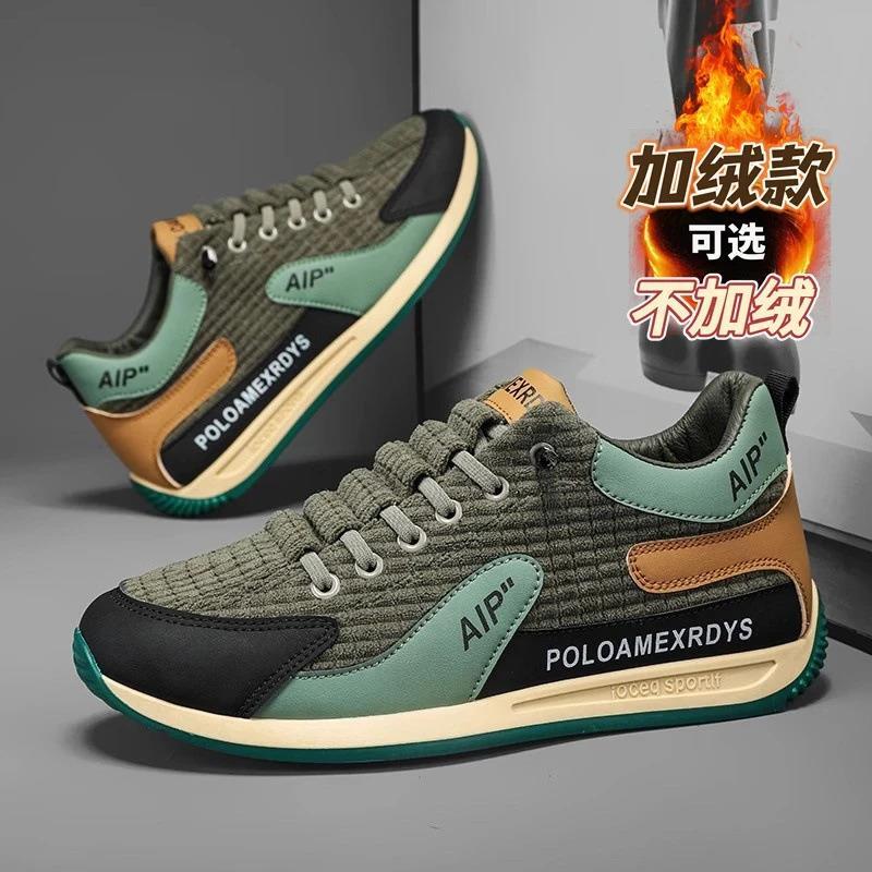 私色上海专卖加绒保暖X秋冬男士布面阿甘鞋一脚蹬懒人鞋运动休闲