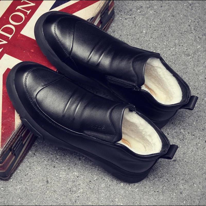 美丽霞轻奢男装店加厚羊毛保暖棉鞋男士加绒柔K软牛皮鞋子真皮男