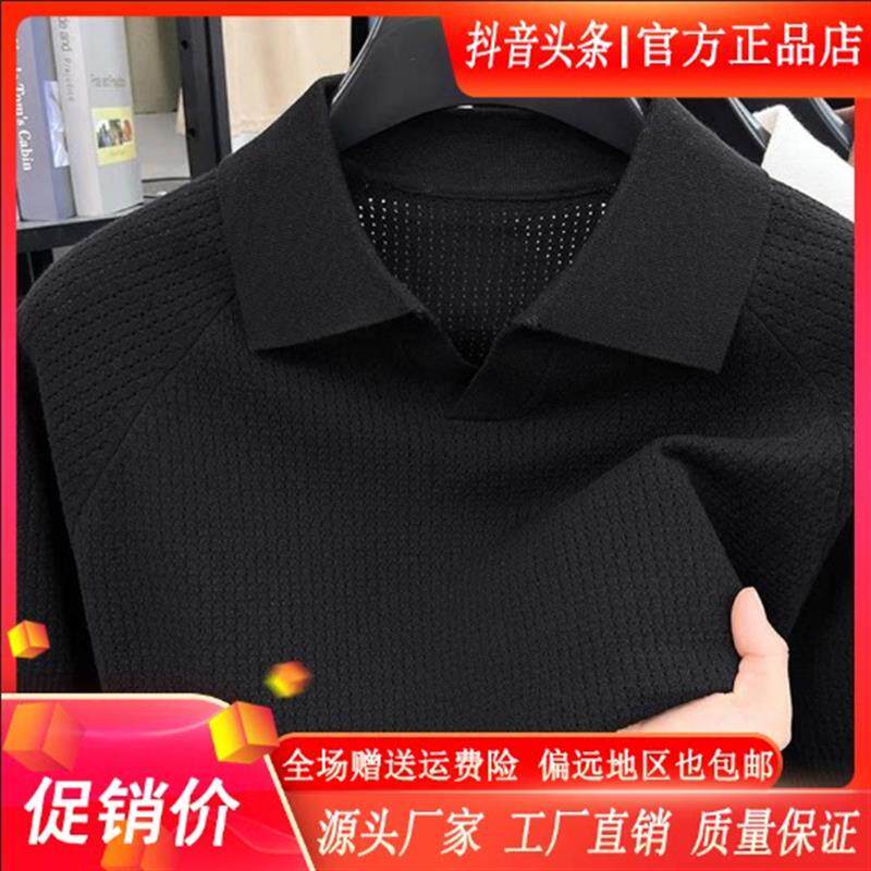 缘盈轻奢男装夏季男士针织老钱风海鸥领polo衫短袖T恤上衣外套
